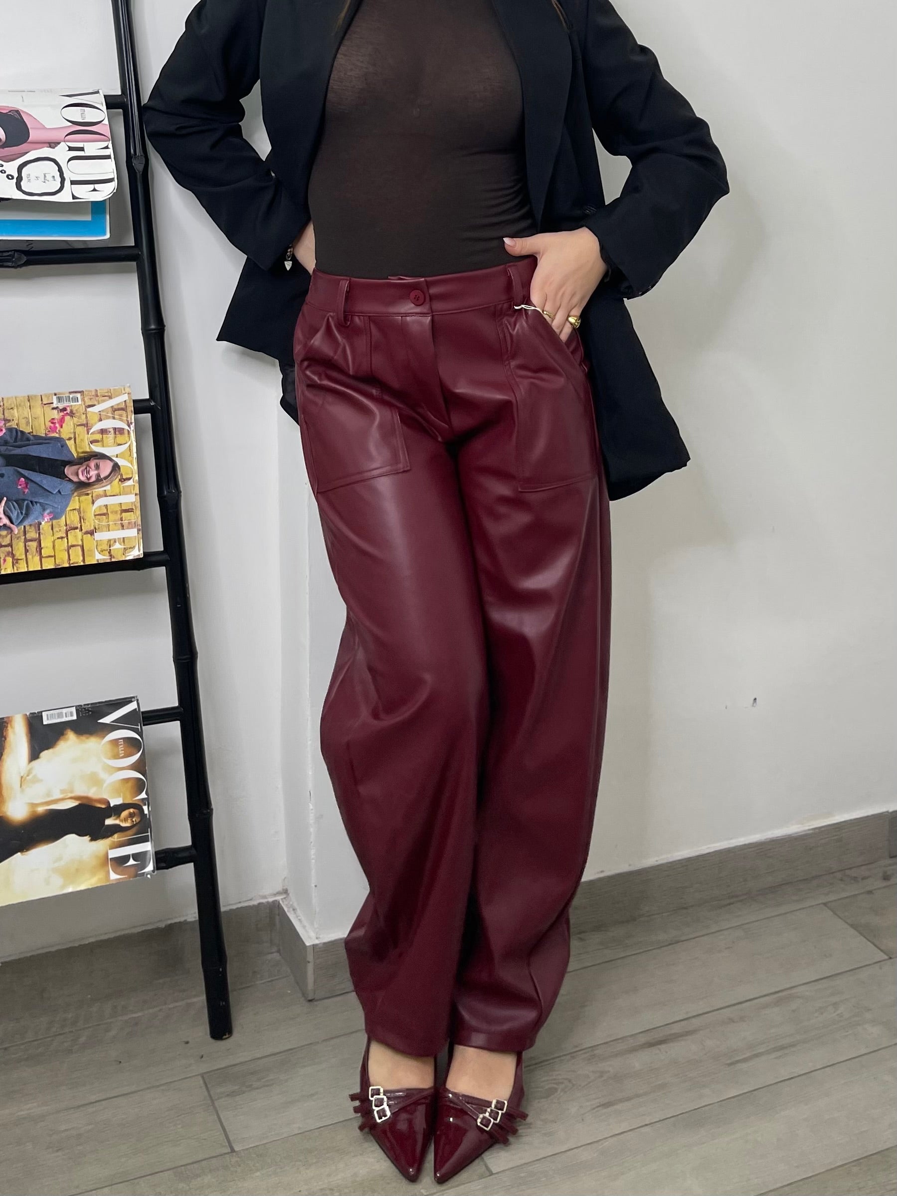 Pantalone in ecopelle