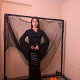 Maglia volant nero morticia addams