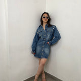 Abito denim bottoni