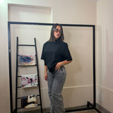 Jeans wide leg grigio