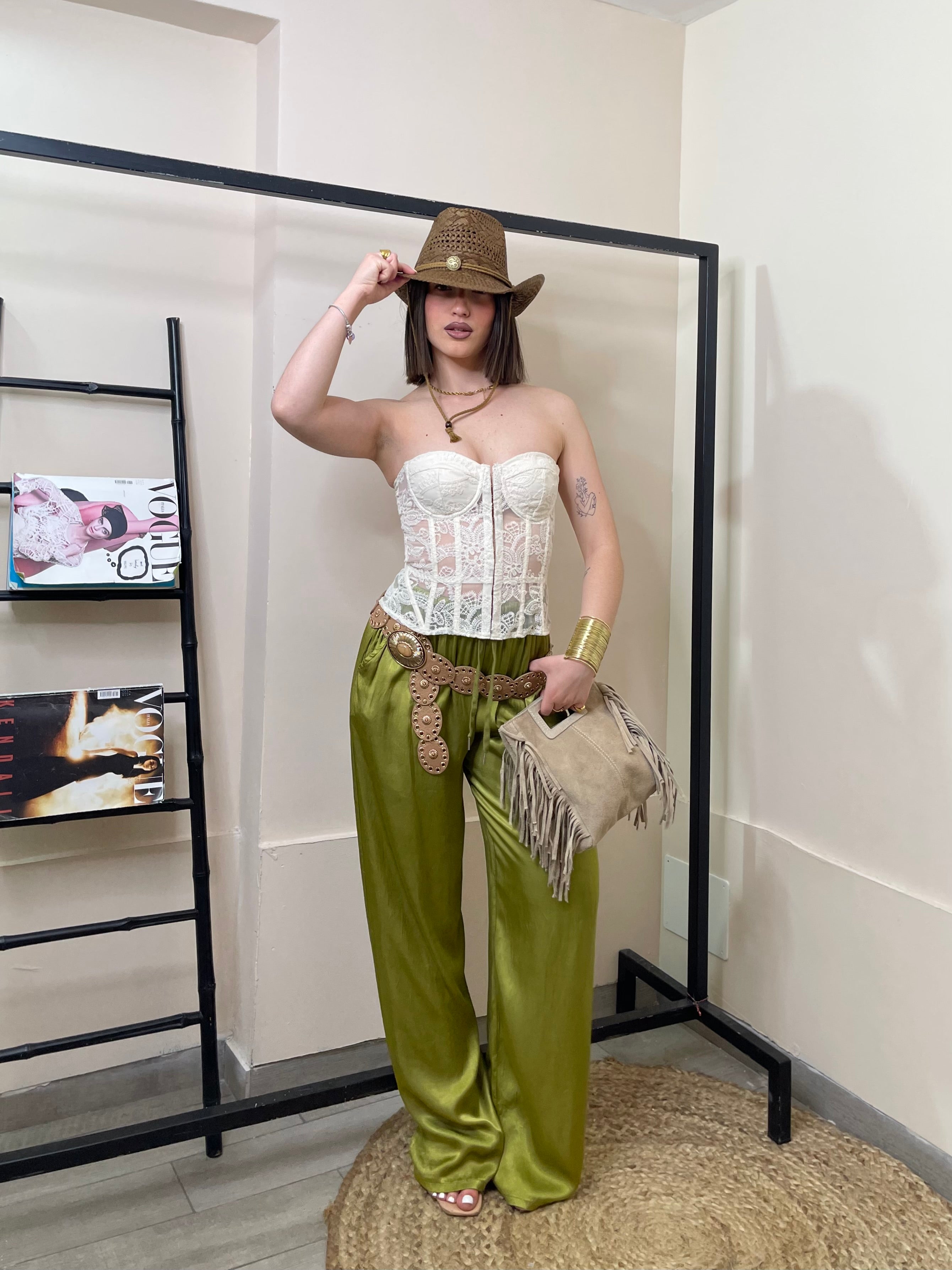 Pantalone satin