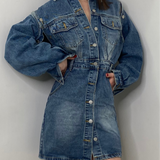 Abito denim bottoni