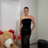 Abito velluto macramè