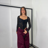 Maglia macramè black
