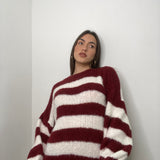 PULL ZEBRA BORDEAUX