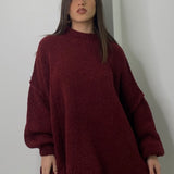 PULL LONG BORDEAUX