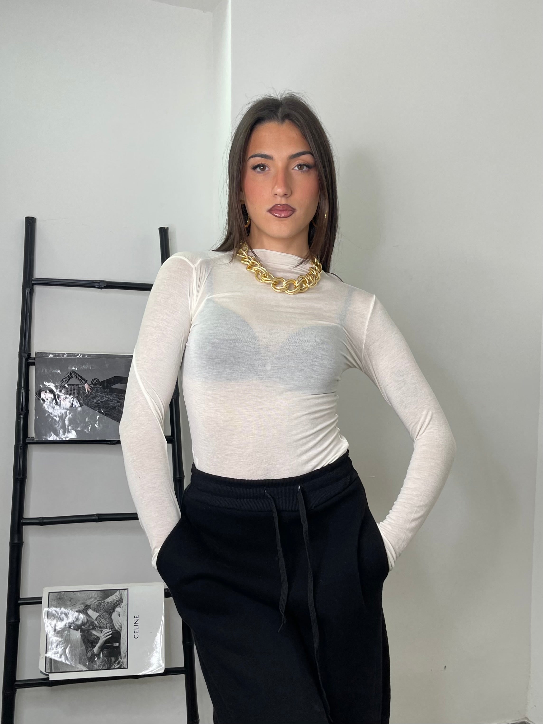 Maglia cashmere mezzo collo