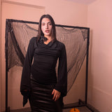 Maglia volant nero morticia addams