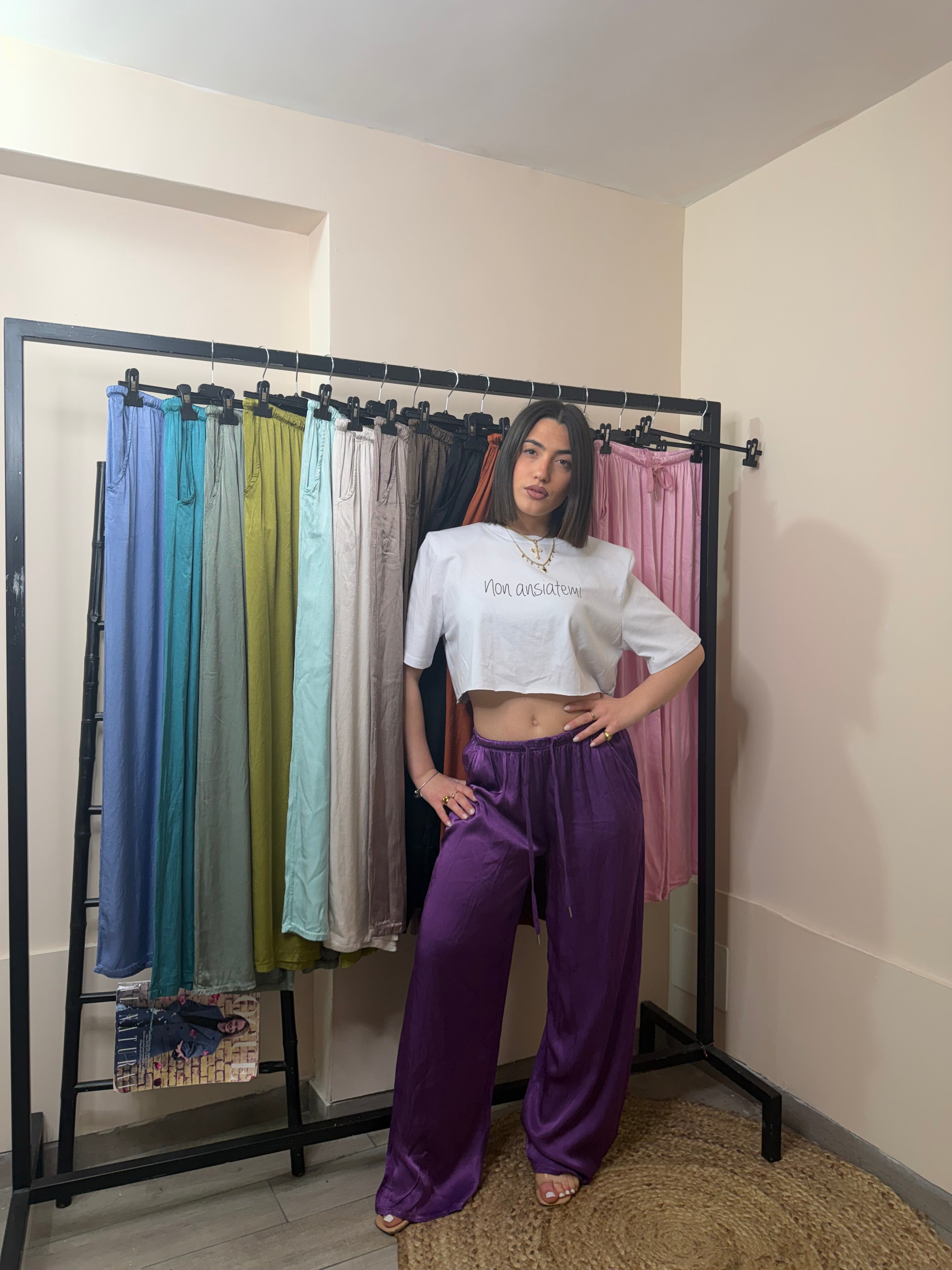 Pantalone satin