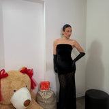 Abito velluto macramè