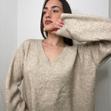 MAGLIA PULL V BEIGE