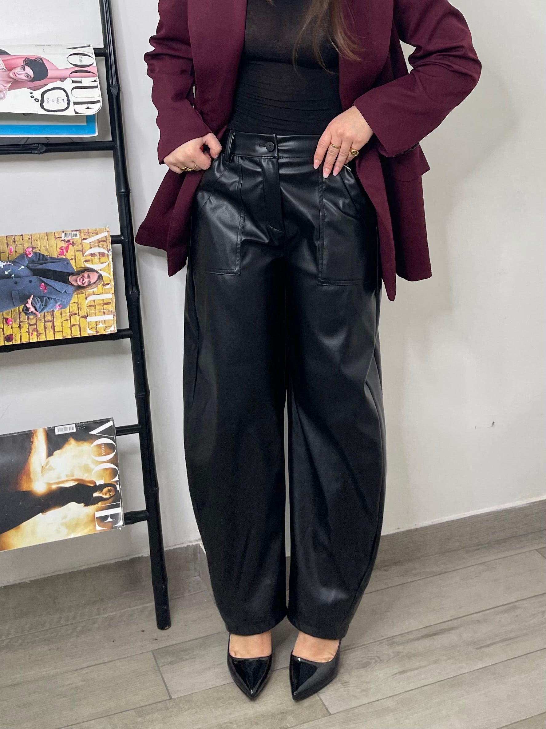 Pantalone in ecopelle