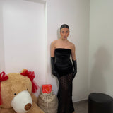 Abito velluto macramè