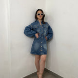 Abito denim bottoni