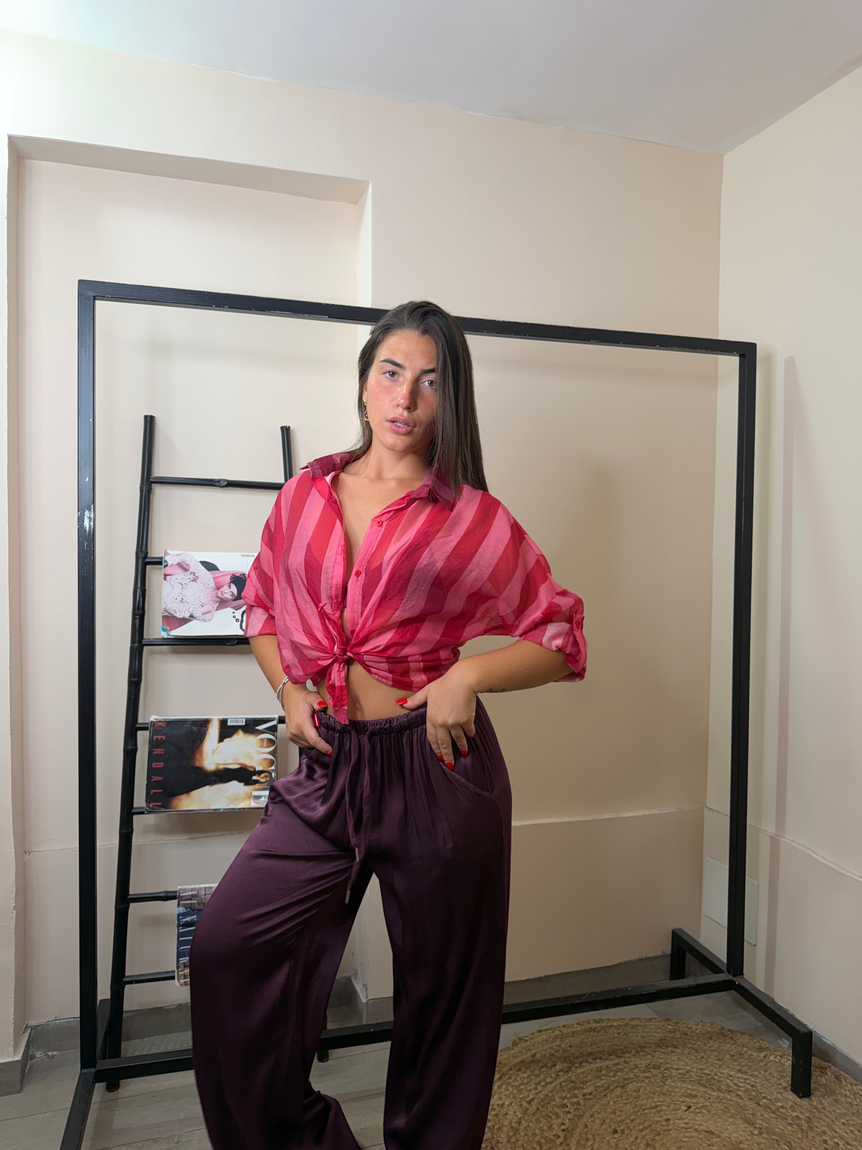 camicia righe velata
