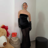 Abito velluto macramè