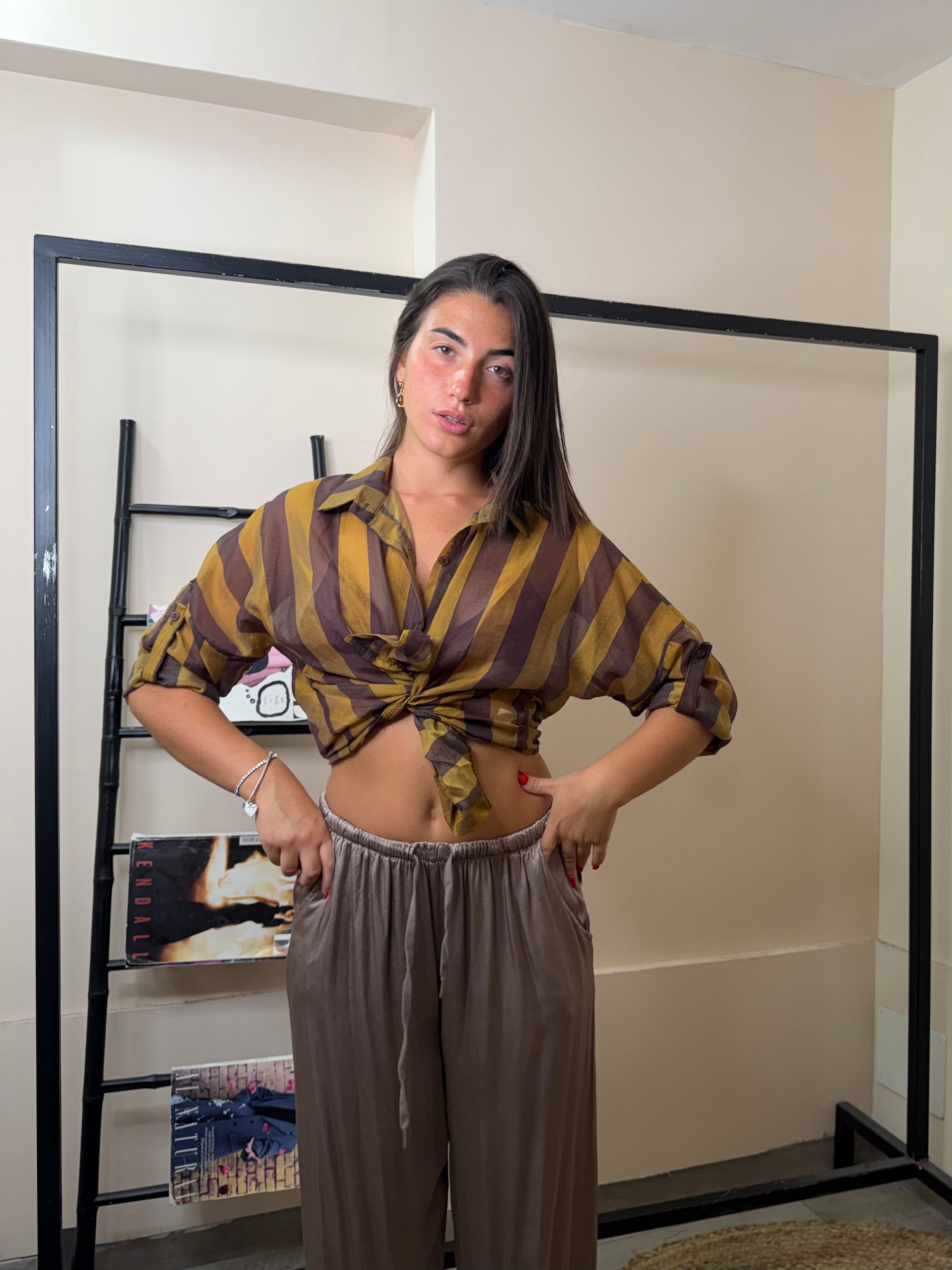 camicia righe velata