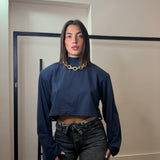 T-shirt crop mezzo collo