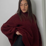 PULL LONG BORDEAUX