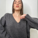 MAGLIA PULL V GRIGIO