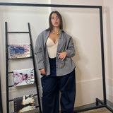 Pantalone vita alta acetato