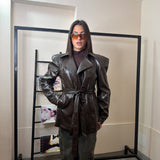 Jacket lungo ecopelle