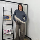 Maglia piume due colori