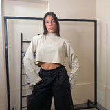 T-shirt crop mezzo collo